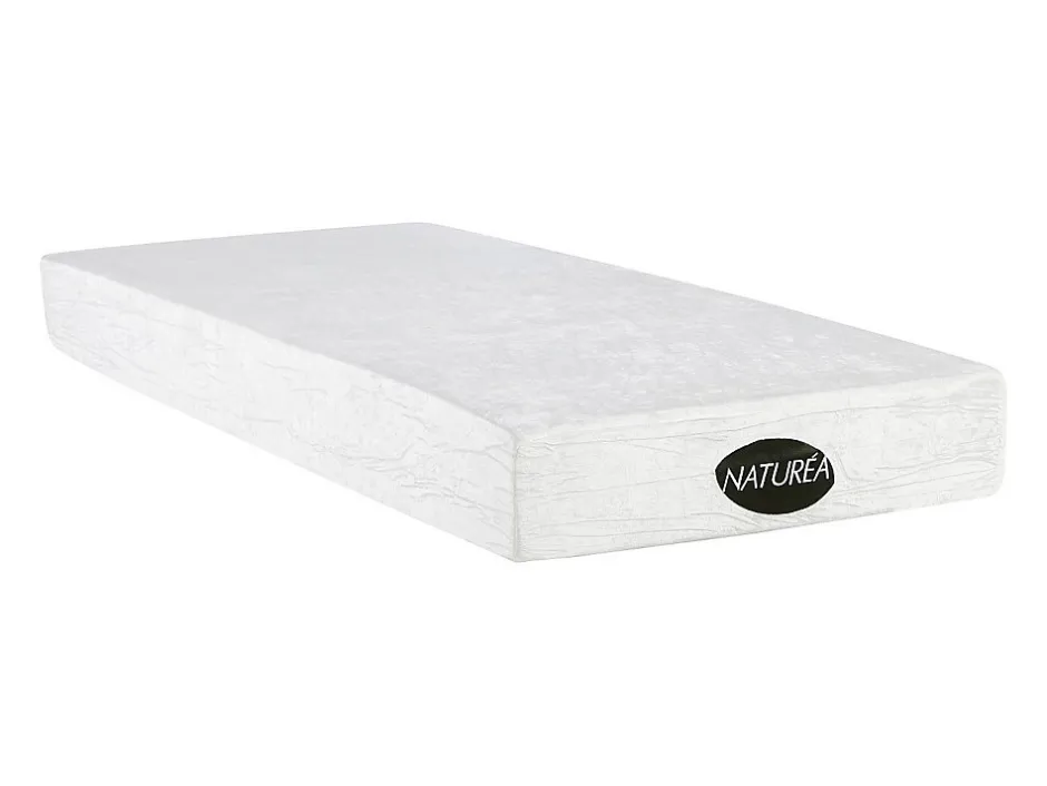 Vente-unique Lit électrique de relaxation lattes et plots + matelas mémoire de forme et bambou - 2 x 90 x 200 cm - Chêne - DAMYSOS de NATUREA