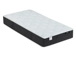 Vente-unique Lit électrique de relaxation déco tout plots + matelas ressorts ensachés et mémoire de forme - 2 x 80 x 200 cm - Tissu - Beige - Discount