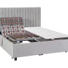 Vente-unique Lit électrique de relaxation déco tout plots + matelas 100% latex 3 zones - 2 x 70 x 190 cm - Tissu - Gris - TIARI de YSMÉE