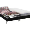 Vente-unique Lit électrique de relaxation tout plots + matelas mémoire de forme - 2 x 80 x 200 cm - Noir - HESIODE III de YSMÉE