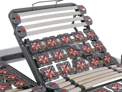 Vente-unique Lit électrique de relaxation lattes et plots + matelas accueil latex - 2 x 80 x 200 cm - Blanc - PANDORA II de YSMÉE