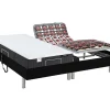 Vente-unique Lit électrique de relaxation tout plots + matelas ressorts ensachés et mémoire forme - 2 x 70 x 190 cm - Noir - PHANES de YSMÉE