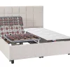 Vente-unique Lit électrique de relaxation déco tout plots + matelas 100% latex 3 zones - 2 x 70 x 190 cm - Tissu - Beige - JOFAR de YSMÉE