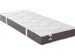 Vente-unique Lit électrique de relaxation déco tout plots + matelas 100% latex 3 zones - 2 x 70 x 190 cm - Tissu - Gris - JOFAR de YSMÉE Online