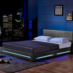 Brand Home Deluxe Lit LED ASTEROID gris foncé 160 x 200 cm Online