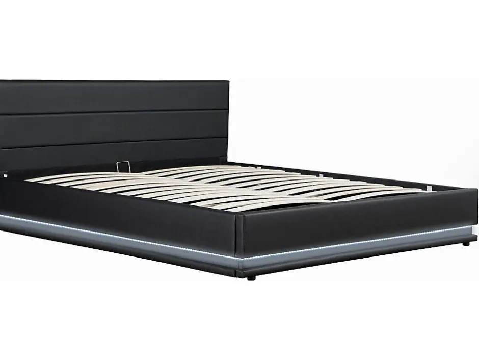 Habitat Et Jardin Lit LED avec coffre "Anastasia" 180 x 200 cm Noir Clearance