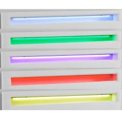 Idimex Lit LED double PINOT 140x190 cm, avec sommier, revêtement synthétique blanc