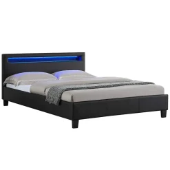Nature Pro Lit LED Double 140x190 cm Sommier + Tête de Lit Noir Online