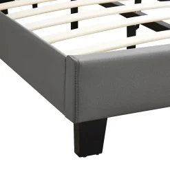 Idimex Lit LED simple EVAN 90x190 cm, avec sommier, revêtement en synthétique gris