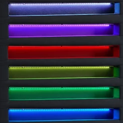 Idimex Lit LED simple MOLINA 90x190 cm, avec sommier, revêtement tissu noir