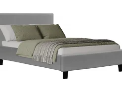 Habitat Et Jardin Lit "Lina" 90 x 190 cm Gris clair