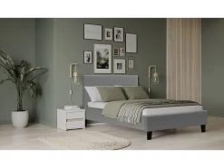 Habitat Et Jardin Lit "Lina" 90 x 190 cm Gris clair
