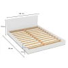 Weber Industries Lit LOFT 140x190 + 2 chevets + sommier + tête de lit / Blanc Best