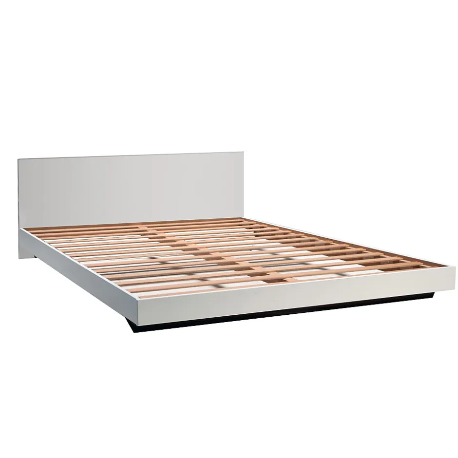 Weber Industries Lit LOFT 160x200 + 2 chevets + sommier + tête de lit / Blanc New