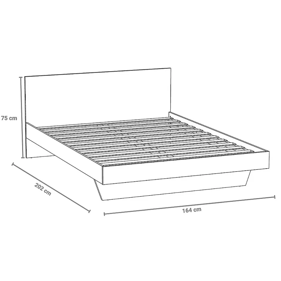 Weber Industries Lit LOFT 160x200 + 2 chevets + sommier + tête de lit / Blanc New