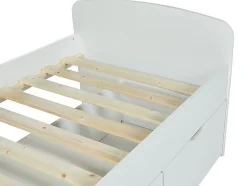 Vente-unique Lit LOUANE avec 2 tiroirs et 1 coffre de rangement - 90 x 190 cm - Blanc Outlet