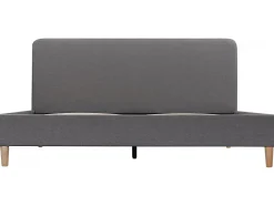 Habitat Et Jardin Lit louise 203 x 148 x 90 cm en tissu cadre a lattes pour 2 personnes de couleur gris Clearance