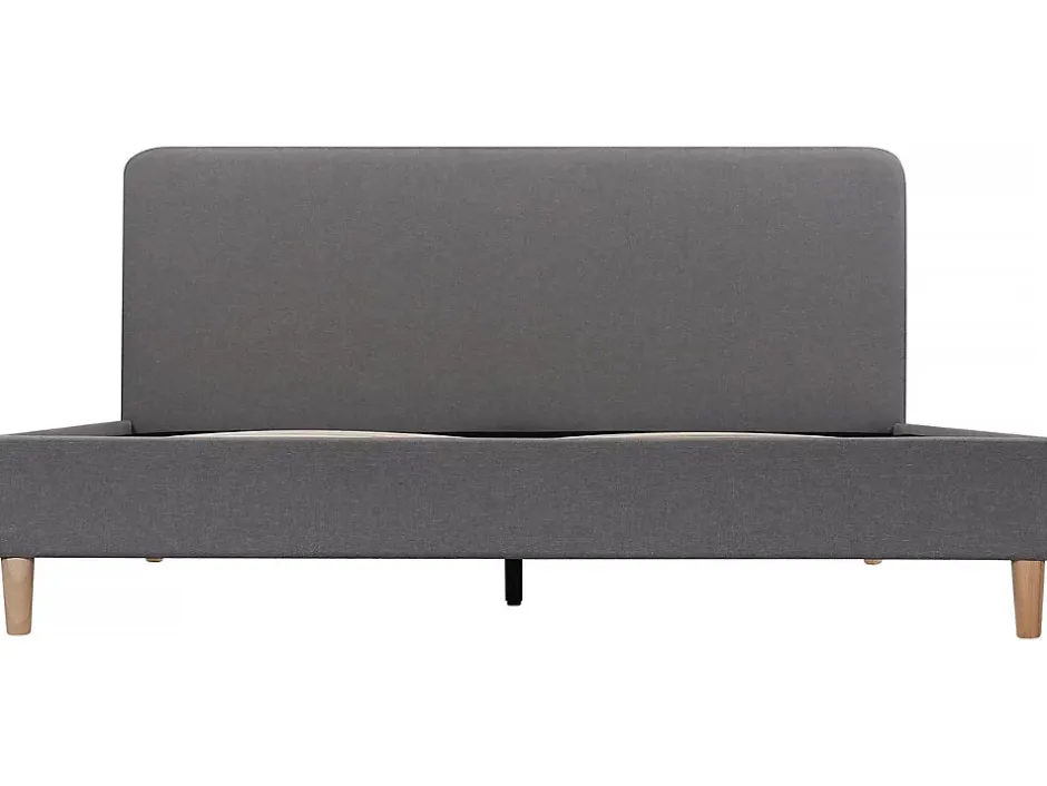 Habitat Et Jardin Lit louise 203 x 148 x 90 cm en tissu cadre a lattes pour 2 personnes de couleur gris Clearance