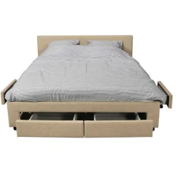 Weber Industries Lit LUGANO 160x200 + 1 sommier + 4 tiroirs / Beige