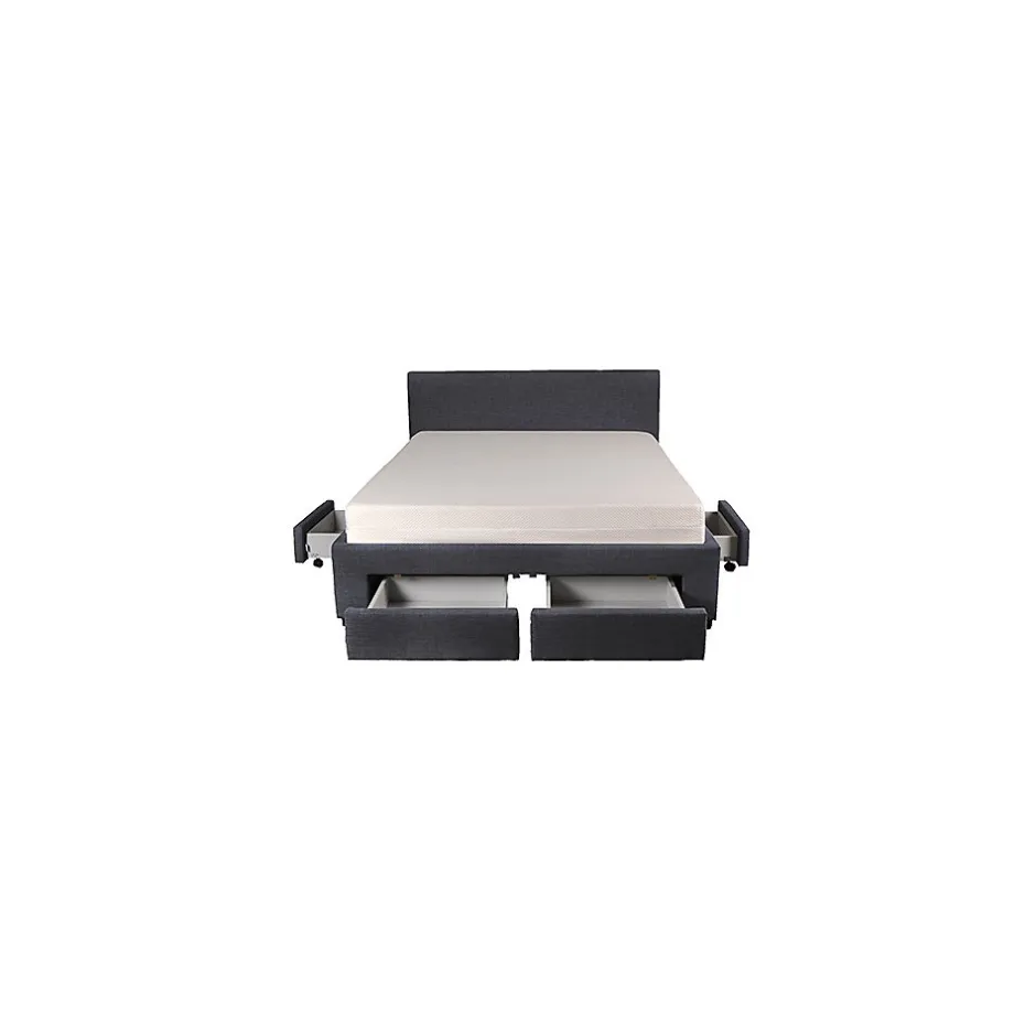 Weber Industries Lit LUGANO 160x200 + 1 sommier + 4 tiroirs / Gris foncé