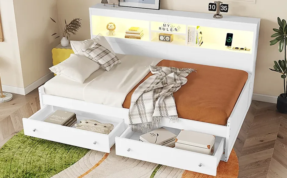 Fortuna lai Lit Maison 90x200cm, Enfant, Forme Cheminée, Bois de Pin, Blanc Online