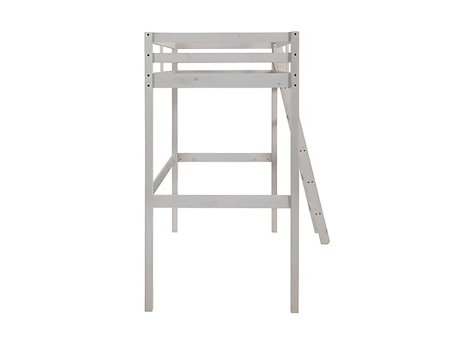 Vente-unique Lit mezzanine - 90 x 190 cm - Pin massif - Blanchi + matelas - GEDEON II New