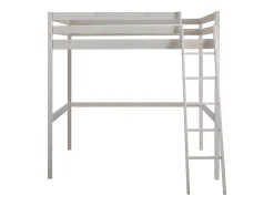 Vente-unique Lit mezzanine - 140 x 190 cm - Pin massif - Blanchi -GEDEON II Best