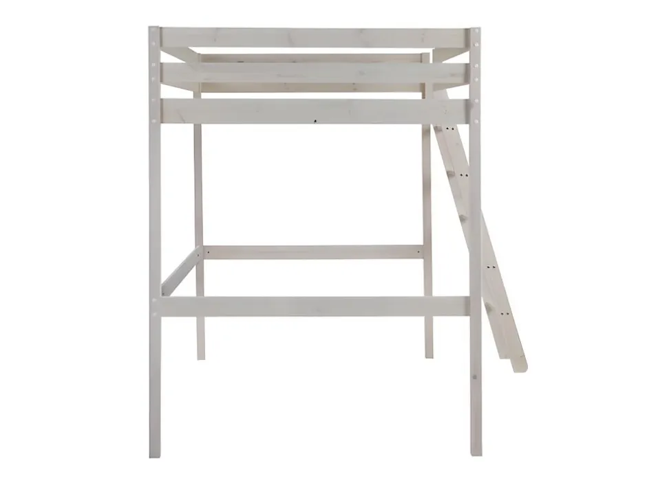 Vente-unique Lit mezzanine - 140 x 190 cm - Pin massif - Blanchi -GEDEON II Best