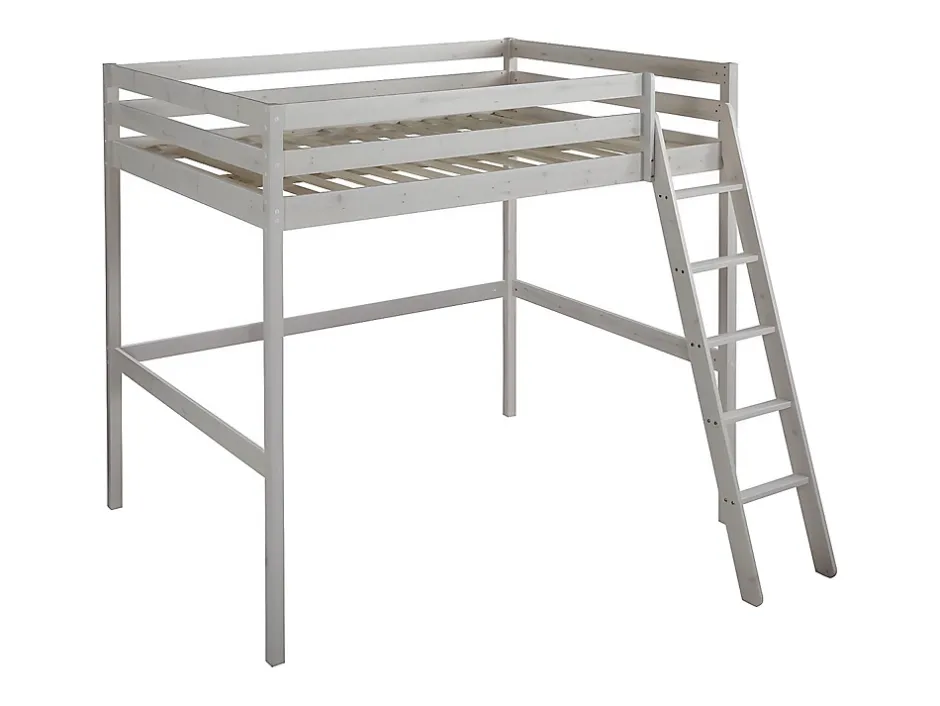Vente-unique Lit mezzanine - 140 x 190 cm - Pin massif - Blanchi -GEDEON II Best