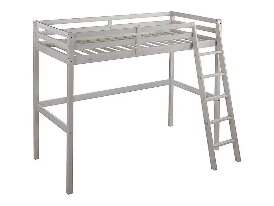 Vente-unique Lit mezzanine - 90 x 190 cm - Pin massif - Blanchi -GEDEON II Online