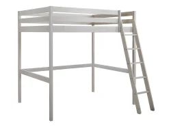 Vente-unique Lit mezzanine - 140 x 190 cm - Pin massif - Blanchi + matelas -GEDEON II