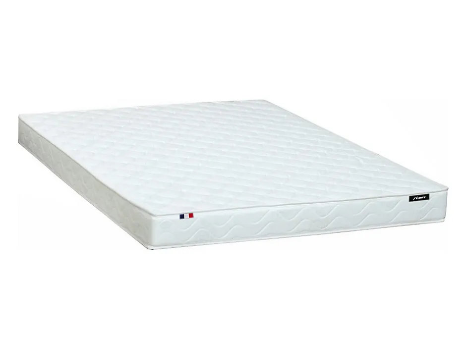Vente-unique Lit mezzanine - 140 x 190 cm - Pin massif - Blanchi + matelas -GEDEON II