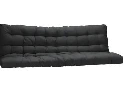 Vente-unique Lit mezzanine 90 x 190 cm - Avec banquette convertible - Métal - Argent + Futon noir - MODULO V