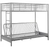 Vente-unique Lit mezzanine 90 x 190 cm - Avec banquette convertible - Métal - Argent - MODULO V
