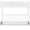 Vente-unique Lit mezzanine 90 x 190 cm - Avec banquette convertible - Métal - Blanc - MODULO V Discount