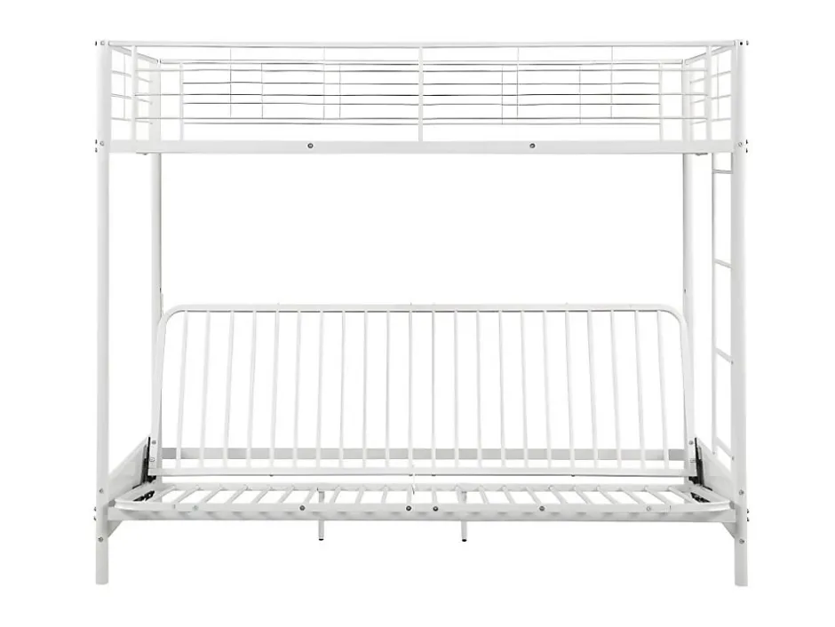 Vente-unique Lit mezzanine 90 x 190 cm - Avec banquette convertible - Métal - Blanc - MODULO V Discount