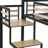 Vente-unique Lit mezzanine 140 x 200 cm - Métal et MDF - Noir et naturel - JOGUI Discount