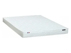 Vente-unique Lit mezzanine 140 x 200 cm - Métal et MDF - Noir et naturel + Matelas - JOGUI