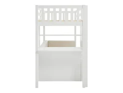 Vente-unique Lit mezzanine 90 X 190 cm avec sofa convertible - Pin et MDF - Blanc - ORPELIA