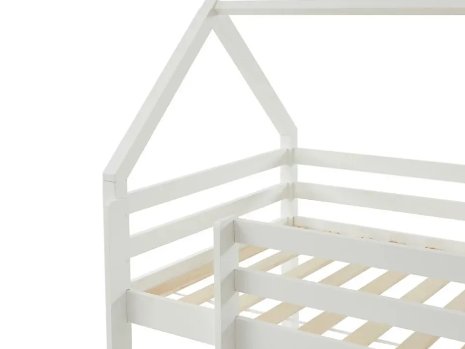 Vente-unique Lit mezzanine cabane 90 x 190 cm - Pin massif - Blanc - TARZIA Hot