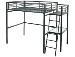 Vente-unique Lit mezzanine CASUAL II - 140 x 190 cm - plateforme bureau - Anthracite + matelas Online