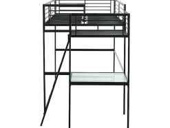 Vente-unique Lit mezzanine CASUAL II - 140 x 190 cm - plateforme bureau - Anthracite + matelas Online