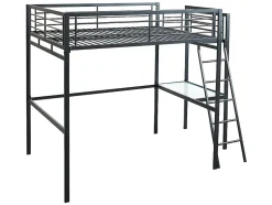 Vente-unique Lit mezzanine CASUAL II - 140 x 190 cm - plateforme bureau - Anthracite + matelas Online
