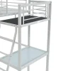 Vente-unique Lit mezzanine CASUAL II - 140 x 190 cm - plateforme bureau - Blanc Outlet