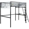 Vente-unique Lit mezzanine CASUAL II - 140 x 190 cm - plateforme bureau - Anthracite