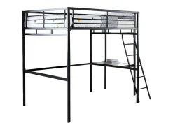 Vente-unique Lit mezzanine CASUAL II - 140 x 190 cm - plateforme bureau - Anthracite