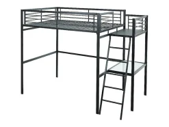 Vente-unique Lit mezzanine CASUAL II - 140 x 190 cm - plateforme bureau - Anthracite