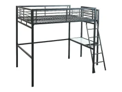 Vente-unique Lit mezzanine CASUAL II - 140 x 190 cm - plateforme bureau - Anthracite