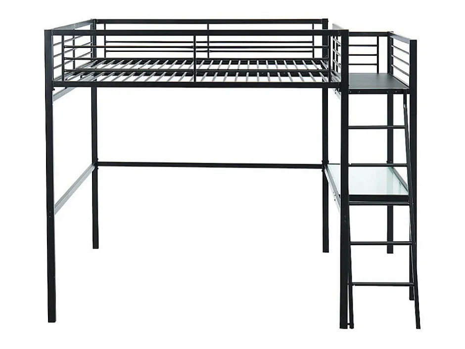 Vente-unique Lit mezzanine CASUAL II - 140 x 190 cm - plateforme bureau - Anthracite