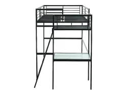 Vente-unique Lit mezzanine CASUAL II - 140 x 190 cm - plateforme bureau - Anthracite